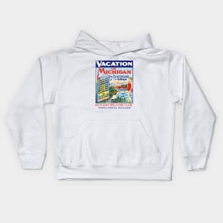 1920s Vacation in Michigan Kids Hoodie